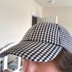 Black and White Gingham Cap